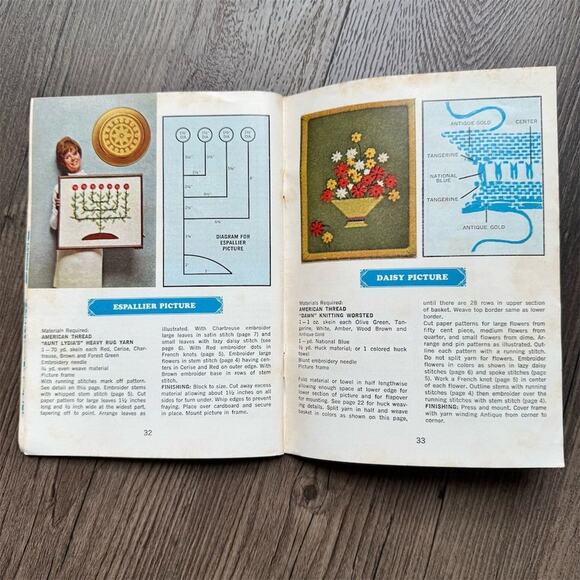 Vintage 1960s American Thread The ABC of Embroidery Book Star No 221 Craft 35 Pg - Picture 10 of 12